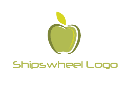apple with leaf icon
