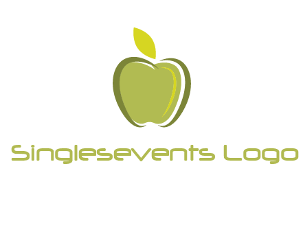 apple with leaf icon