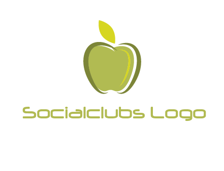 apple with leaf icon