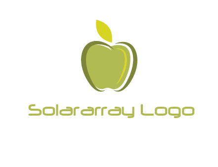 apple with leaf icon