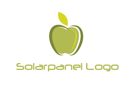 apple with leaf icon