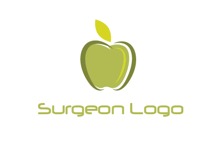 apple with leaf icon
