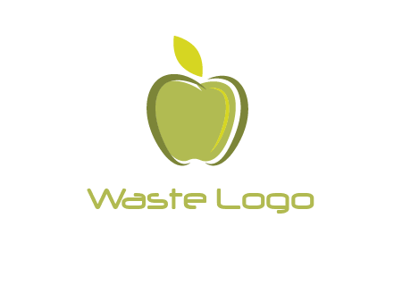 apple with leaf icon