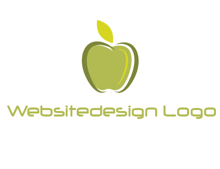 apple with leaf icon