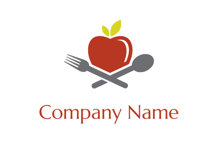 apple with fork and spoon logo