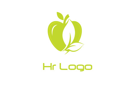 apple with leaves logo