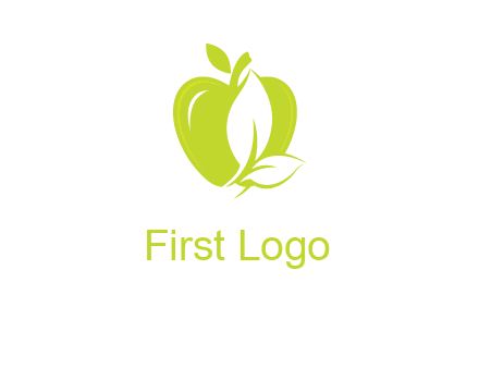 apple with leaves logo