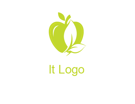 apple with leaves logo