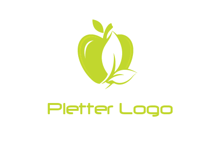 apple with leaves logo
