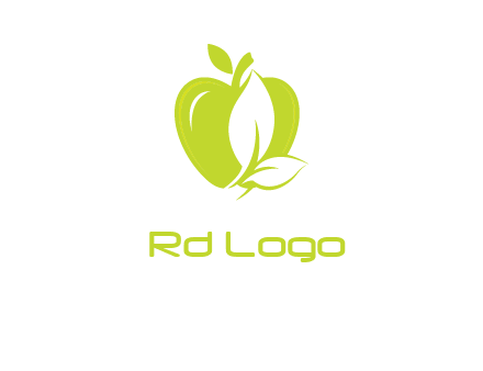 apple with leaves logo