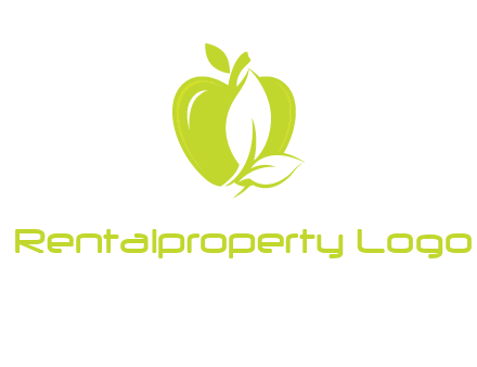 apple with leaves logo