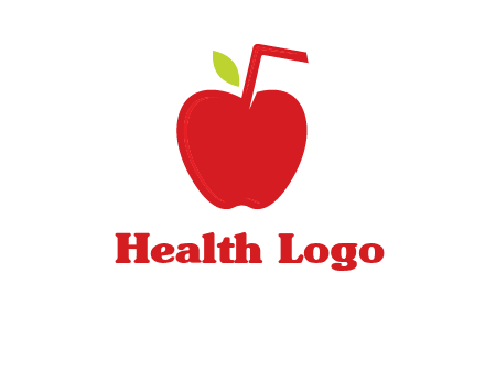 apple with straw beverage logo