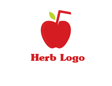 apple with straw beverage logo