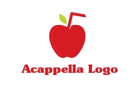 apple with straw beverage logo