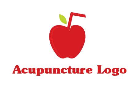 apple with straw beverage logo