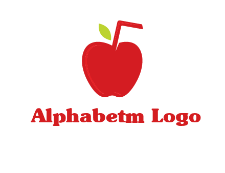 apple with straw beverage logo