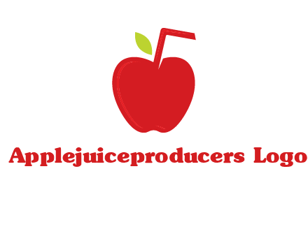 apple with straw beverage logo