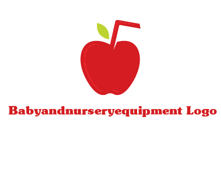 apple with straw beverage logo
