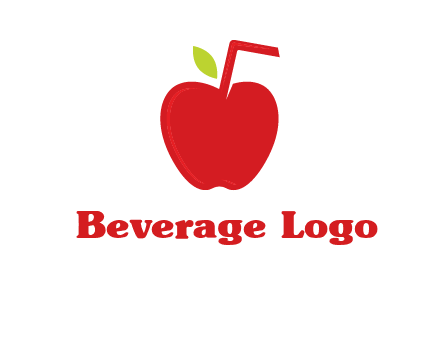 apple with straw beverage logo
