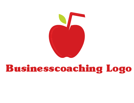 apple with straw beverage logo