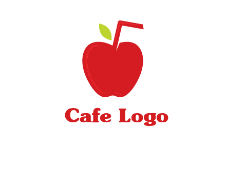 apple with straw beverage logo