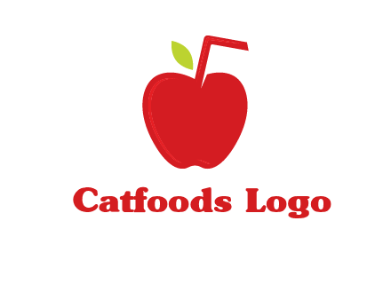 apple with straw beverage logo