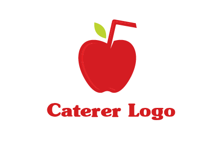 apple with straw beverage logo