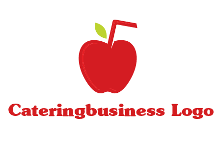 apple with straw beverage logo