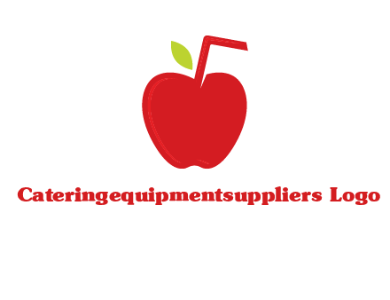 apple with straw beverage logo
