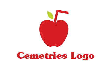 apple with straw beverage logo