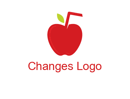 apple with straw beverage logo
