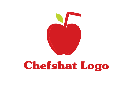 apple with straw beverage logo
