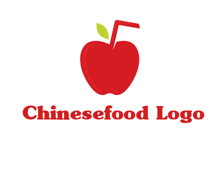 apple with straw beverage logo