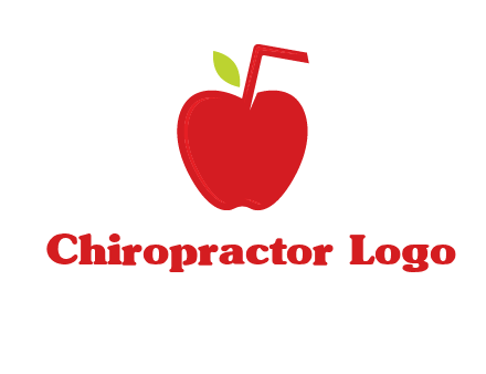 apple with straw beverage logo