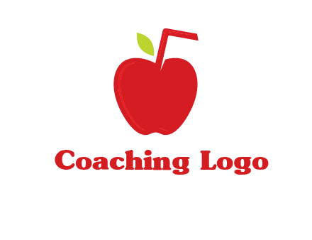 apple with straw beverage logo