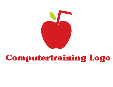 apple with straw beverage logo