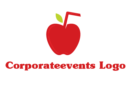 apple with straw beverage logo