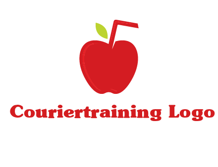 apple with straw beverage logo