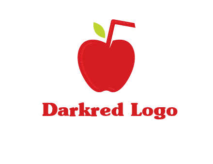 apple with straw beverage logo