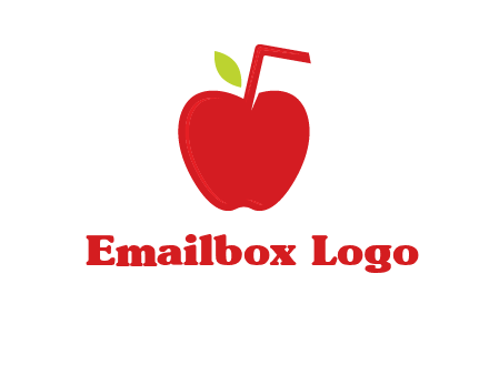 apple with straw beverage logo