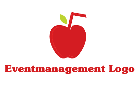 apple with straw beverage logo