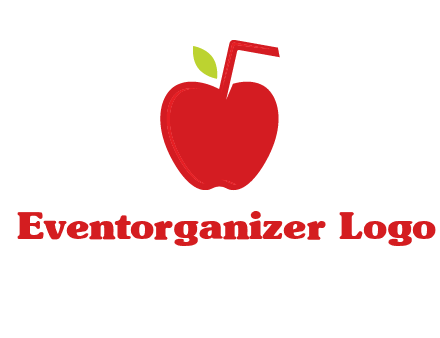 apple with straw beverage logo