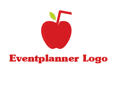 apple with straw beverage logo