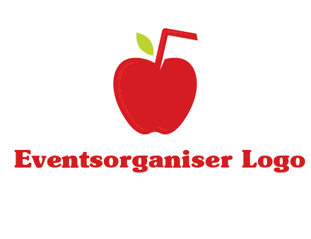 apple with straw beverage logo