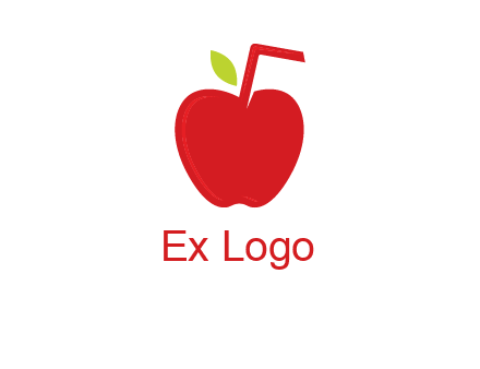 apple with straw beverage logo