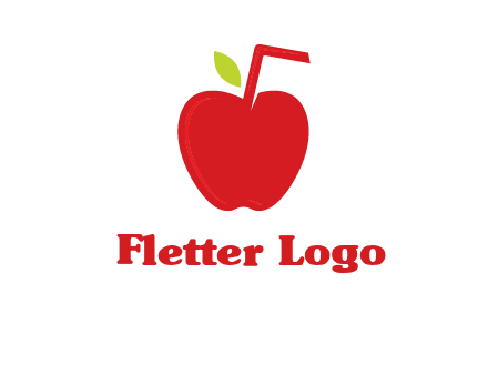 apple with straw beverage logo