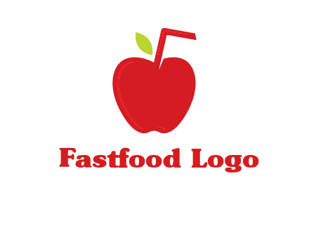 apple with straw beverage logo