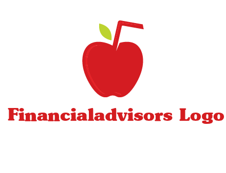 apple with straw beverage logo