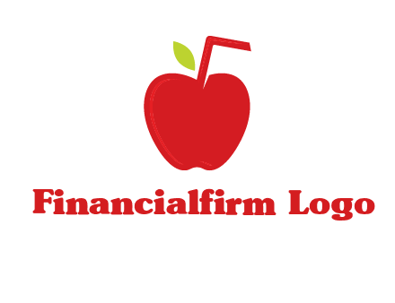 apple with straw beverage logo