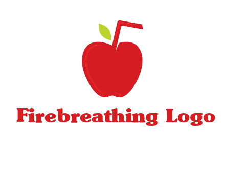 apple with straw beverage logo